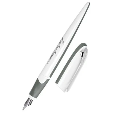 Afbeelding van ONLINE kalligrafie vulpen, kalligrafiepen Air wit, veren in lijndiktes 1,4 mm standaard inktpatronen of converter, incl. combipatroon blauw