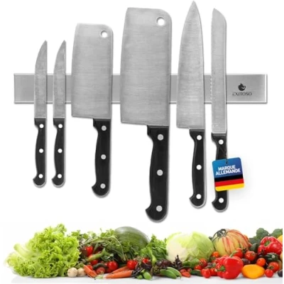 Afbeelding van Exitoso Messenblok magnetisch roestvrijstalen zelfklevend Werkbalk rechthoekige magnetische balk voor messen set Magnatic Bar keuken
