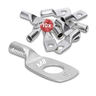 Afbeelding van 10 stuks Kalitec HR4 8 standaard buiskabelschoenen 4 mm² M8 I zonder kijkgat Made in Germany
