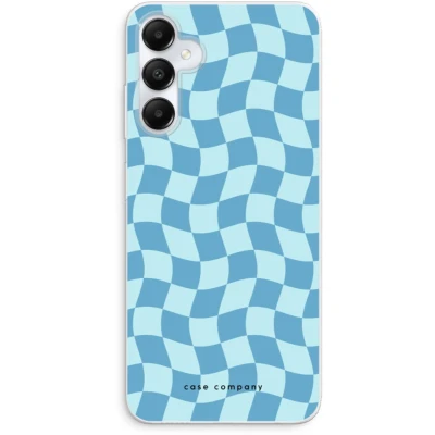 Afbeelding van Case Company® hoesje geschikt voor Samsung Galaxy A05s Grid Blauw Soft Cover Telefoonhoesje Bescherming aan alle Kanten en Schermrand