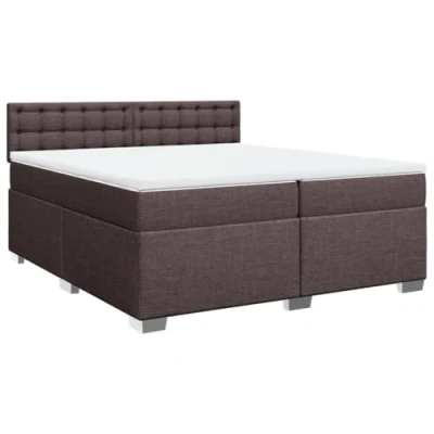 Afbeelding van vidaXL Boxspring met matras stof donkerbruin 200x200 cm