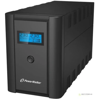 Afbeelding van Powerwalker Power Walker UPS Line Interactive 2200VA 2x 230V EU,2x IEC C13,RJ11/RJ45,USB,LCD (VI 2200 LCD) (2200 VA, 1200 W, Lijninteractief UPS),