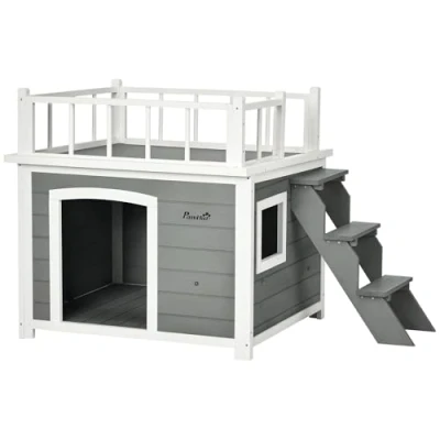 Afbeelding van PawHut Hundehütte mit Treppe D02 145V00