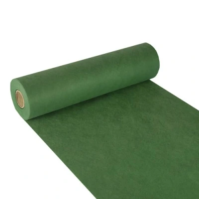Afbeelding van Papstar, Tafelloper van vliesstof &quot;soft selection&quot; 24 m x 40 cm donkergroen op rol #84319