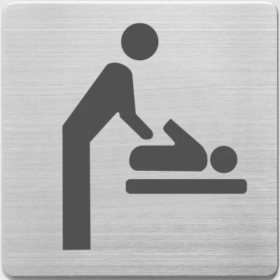 Image de Alco pictogramme table à langer en acier inoxydable (9 x 9 cm)