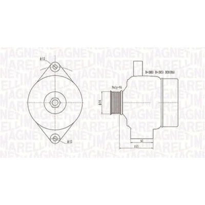 Afbeelding van MAGNETI MARELLI 063731952010 Dynamo / Alternator 12V 130A SAAB: 9 3 Saloon, Estate, 5 Estate