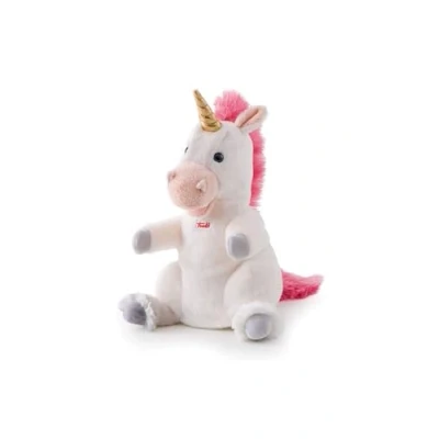 Afbeelding van Trudi Puppets Handpop Eenhoorn 30 cm Hoge kwaliteit pluche knuffel Knuffeldier voor jongens en meisjes Wit Roze 17x30x17 maat S