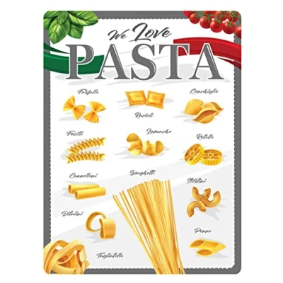 Afbeelding van Dodino Metalen bord 30 x 40 cm Pastamenu Decoratieve woonaccessoires voor elke keuken