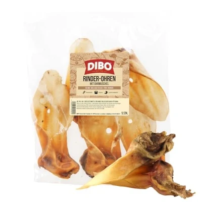 Afbeelding van 350g DIBO runderoren met mossel hondensnacks