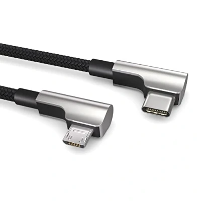 Afbeelding van PAXO 0,15 m micro USB naar C OTG kabel, laadt type apparaten op, hoekstekker, datakabel, oplaadkabel, 2.0