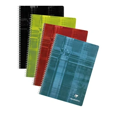 Afbeelding van Clairefontaine 68162Cpack Notitieboek, spiraalbinding, A4, 21 x 29,7 cm, 180 pagina&#039;s, kleine ruitjes, wit papier, 90 g, gelamineerde omslag, willekeurige kleuren, 5 stuks