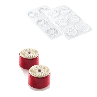 Afbeelding van Silikomart Siliconen Bakvorm Plissé (6x) Ø7,5x0,8cm