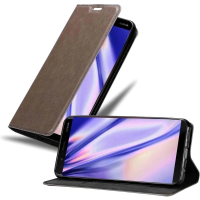 Afbeelding van Cadorabo Hoesje geschikt voor Nokia 8 Sirocco in KOFFIE BRUIN Beschermhoes met magnetische sluiting, standfunctie en kaartvakje Book Case Cover Etui