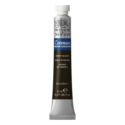 Afbeelding van Winsor &amp; Newton Cotman Aquarel Tube 8 ml, ivoorzwart