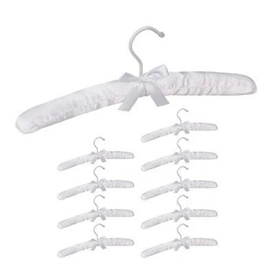 Afbeelding van kledinghangers satijn gepolsterd kleerhangers kledingbeugel stof