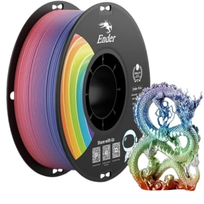 Afbeelding van Creality Officieel PLA Pro PLA+ filament 1,75 mm, voor 3D printers, robuust, gladde afdrukken, maatnauwkeurigheid +/ 0,02 1 kg kartonnen spoel (regenboog)