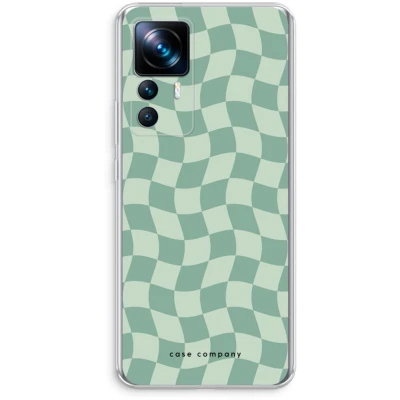 Afbeelding van Case Company® hoesje geschikt voor Xiaomi 12T Pro Grid Groen Soft Cover Telefoonhoesje Bescherming aan alle Kanten en Schermrand