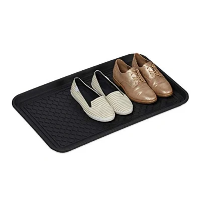Afbeelding van Relaxdays 2x afdruipmat schoenen met profiel schoenenmat schoenenschaal schoenenbak