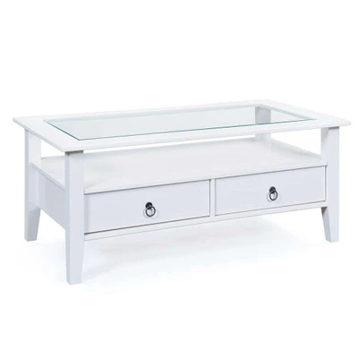 Afbeelding van Salontafel Provence Wit 45x115x60 cm Hout