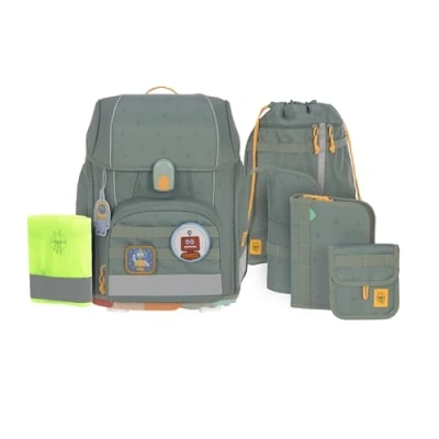 Afbeelding van Lässig Schooltas School Set Boxy Unique Green Donkergroen