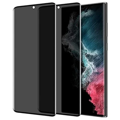 Afbeelding van IBEX anti spionage gehard glas voor Samsung Galaxy S22 ultra 5G, [2 stuks] spy privacy raamfolie 3D volledige dekking 9H resistent screenprotector