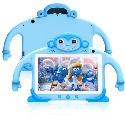 Image de zcobro tablette pour enfants, tablettes de 7&quot; 32 Go avec étui inclus, contrôle parental, double caméra, GMS, applications jeux éducatifs préinstallées (bleu)