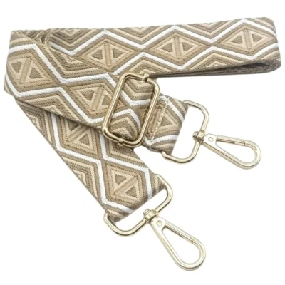 Afbeelding van Kleurrijke verstelbare schouderriem voor damestassen, beige, kaki, 80 130 cm, tasriem met gouden karabijnhaak, duurzaam schoudertas, gitaar, moderne tassen, accessoires, 3,8 1214