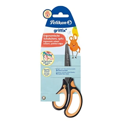 Afbeelding van Pelikan Griffix, Kind, Rechte knip, Enkel, Zwart, Oranje, Metaal, Universeel