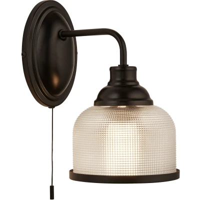 Afbeelding van Wandlamp Bistro met trekschakelaar, zwart