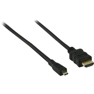Afbeelding van Micro HDMI kabel versie 1.4 (4K 30Hz) verguld / zwart 0,50 meter
