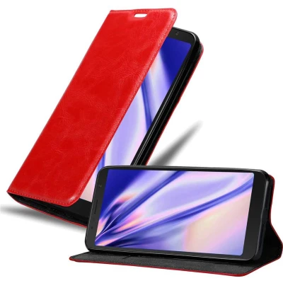 Afbeelding van Cadorabo Hoesje geschikt voor Alcatel 3C in APPEL ROOD Beschermhoes met magnetische sluiting, standfunctie en kaartvakje Book Case Cover Etui