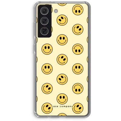 Afbeelding van hoesje geschikt voor Samsung Galaxy S21 FE Smiley N2 Soft Cover Telefoonhoesje Bescherming aan alle Kanten en Schermrand