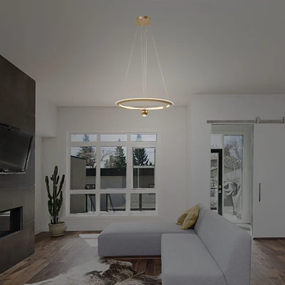 Afbeelding van V TAC VT 10126 Designer plafondlampen hanglampen IP20 Goud borstel 45 Watt 5500 Lumen 3000K
