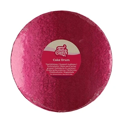 Afbeelding van FunCakes Cake Drum Rond Cerise Ø25 cm / 12 mm Taartonderlegger Taartkarton