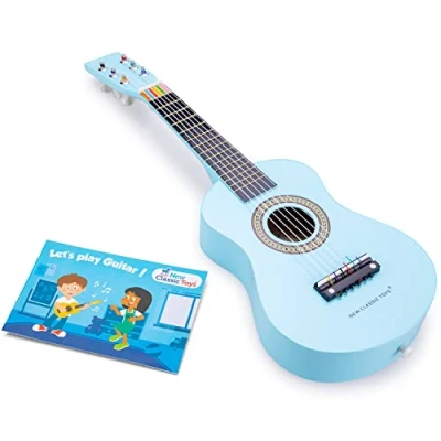 Image de New Classic Toys guitare 60 cm junior bois bleu clair 4 pièces