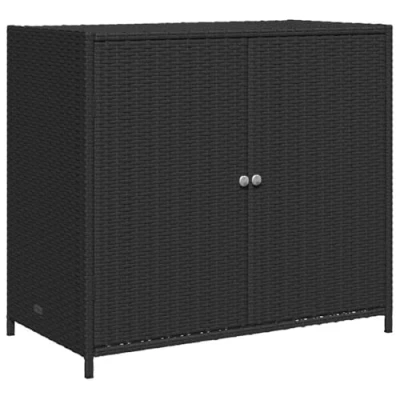 Afbeelding van vidaXL Tuinkast 83x45x76 cm poly rattan zwart