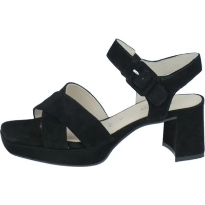 Afbeelding van Gabor Comfort Sandalen met plateauzool, Dames, Maat: 38, Schwarz Veloursleer