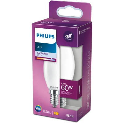 Afbeelding van Philips Lighting 76271100 LED lamp Energielabel E (A G) E14 6.5 W = 60 Koudwit (Ø x l) 3.5 cm 9.7 1 stuk(s)