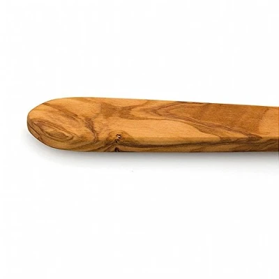 Afbeelding van Continenta lepel, spatel, houten met hoek en gat, van olijfhout, 30 cm