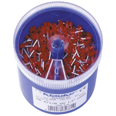 Afbeelding van Klauke GR4718DO Assortiment adereindhulzen 1 mm² Deels geïsoleerd Rood 1000 onderdelen