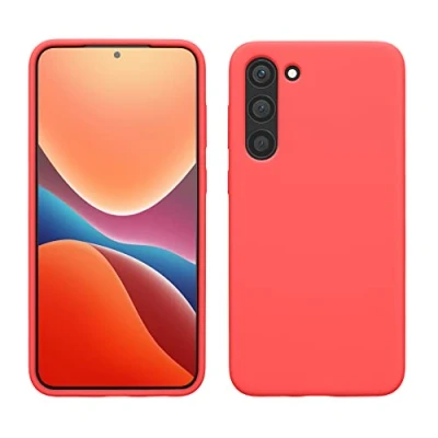Afbeelding van kwmobile telefoonhoesje geschikt voor Samsung Galaxy S23 Plus Hoesje met siliconen coating Smartphone case in neon koraal