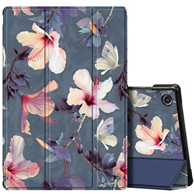 Afbeelding van Fintie Hoes voor Samsung Galaxy Tab A8 10.5 2021 ultra slank kunstleer beschermhoes cover met automatische slaap/waakfunctie 10,5 inch SM X200/X205/X207 tablet, bloeiende hibiscus