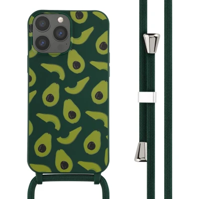 Afbeelding van iMoshion hoesje met koord Geschikt voor iPhone 13 Pro Max Siliconen design Groen / Avocado Green