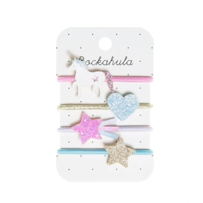Afbeelding van Rockahula kids haarelastiekjes unicorn glitter 4st