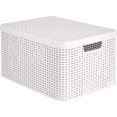 Afbeelding van Style Box Rattan L Curver Opbergmand 30L lichtgrijs