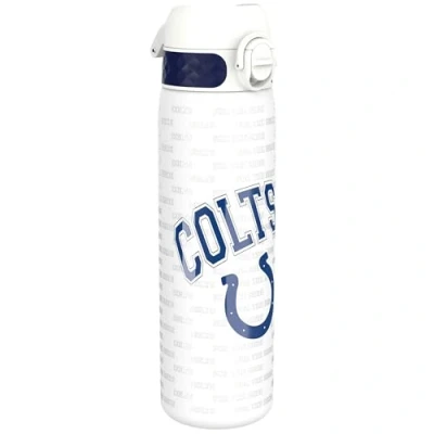 Image de NFL Colts Bouteille d&#039;eau en acier légère, 600 ml/20 oz, non isolée, étanche, facile à ouvrir, verrouillage sécurisé, passe au lave vaisselle, couvercle rabattable, compatible porte gobelet