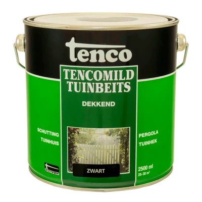 Afbeelding van Tenco Tencomild Tuinbeits Dekkend 2,5 ltr zwart Buiten onderhoud