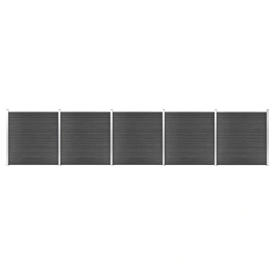 Afbeelding van Schuttingpanelenset 872x186 cm HKC zwart