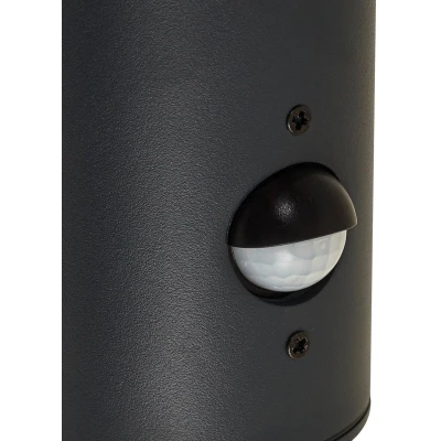 Afbeelding van Lindby buitenwandlamp Heulo, Ø 10,5 cm, rookgrijs, sensor