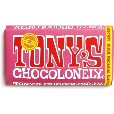 Afbeelding van Tony&#039;s Chocolonely Melk Karamel Biscuit 15 x 180 gram